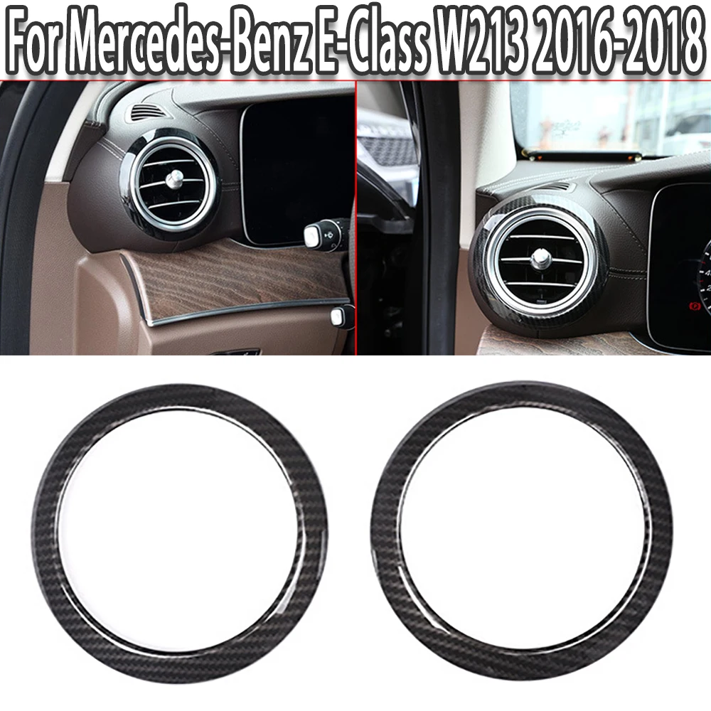 New Side Air Conditioning Vent Ring Cover Trim Frame Carbon Fiber Style For Mercedes-Benz E-Class W213 2016-2018