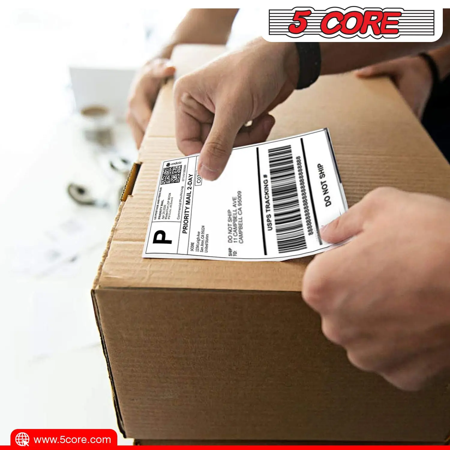 4"x6" 직접 감열 배송 라벨 4개입 4x6 롤 직접 감열 250매/종이 스티커/천공 처리된 흰색 우편 라벨, 상업용 등급