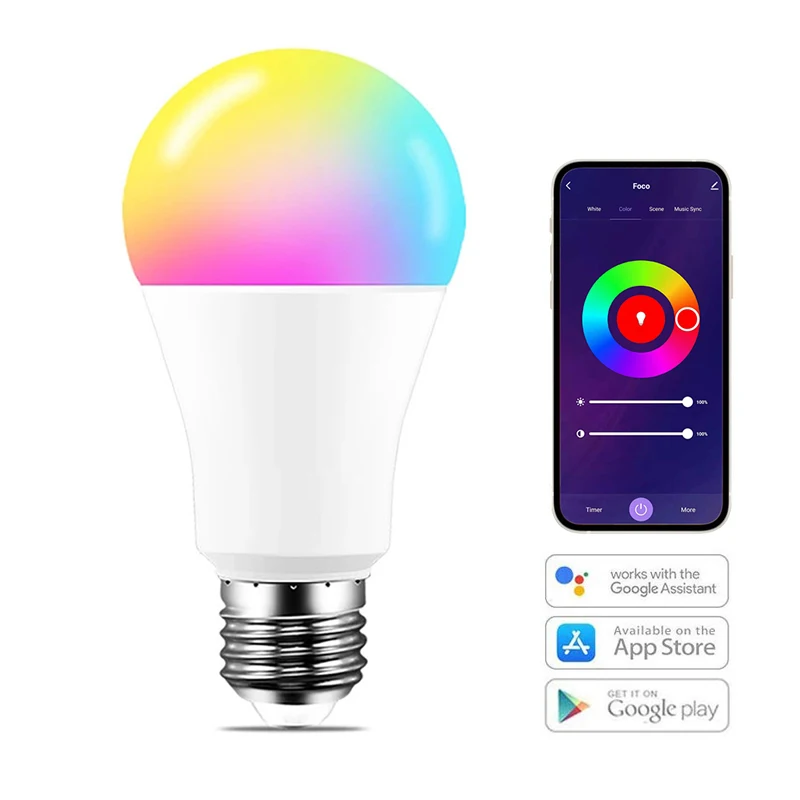 Control elegante del APP de la bombilla llevada RGB cambiable del color interior 7W 9 W E27 Tuya Wifi bluetooth de la bombilla