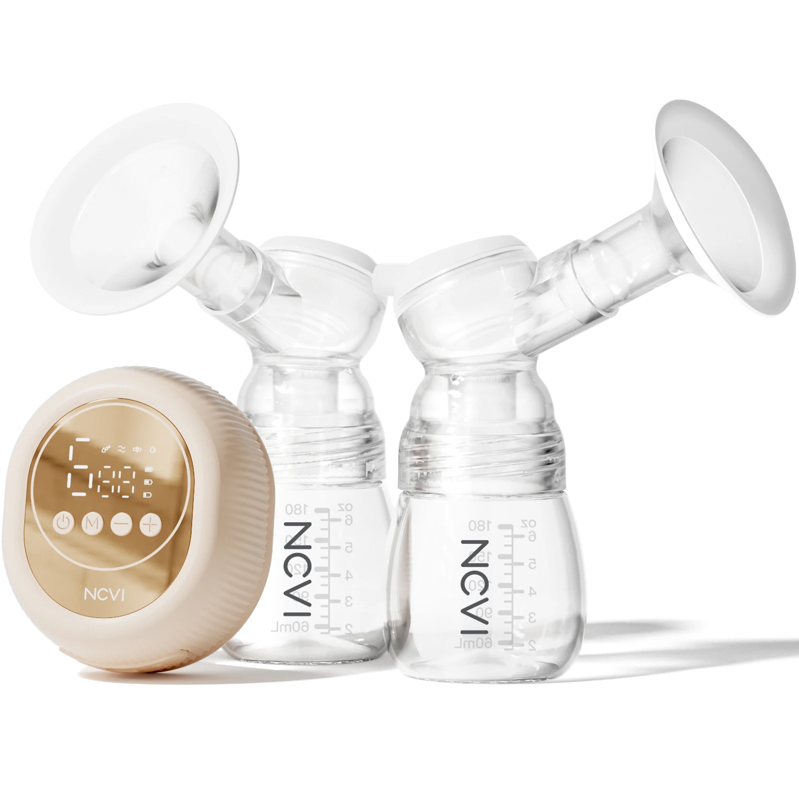 NCVI Double Electric Breast Pump with 4 Modes 9 Levels,24mm Flanges Parts,Non-Spill,Low noise,BPA-free,Comfortable breastfeed