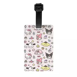 Kuromi Pochacco Pom Pom Purin Melody Luggage Tag With Name Card Cute Cartoon Privacy Cover ID Label for Travel Bag Suitcase