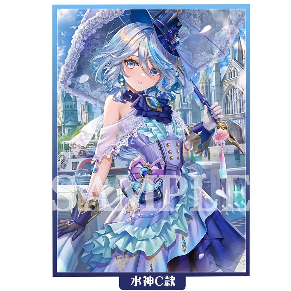 

60pcs 67x92mm Game Genshin Impact Furrina Card Sleeves Flash Card Sleeve Trading Card Protectors Cards Case for Gift