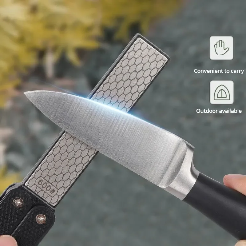 1PC Portable Double-Sided Kitchen Knife Sharpener Professional Diamond Grinding Stone for Pocket Folding Knives