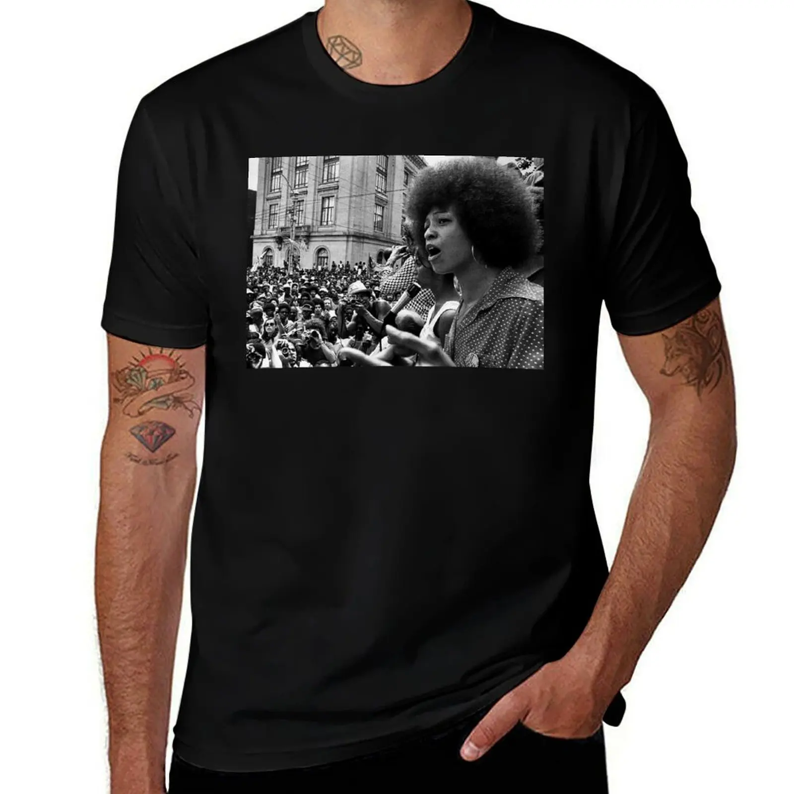 Angela Davis Speech T-Shirt Outdoor Sports Short Sleeve Top T-Shirt