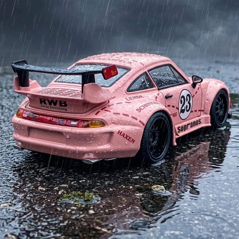 1:24 Alloy Metal Diecast Model Car Compatible With Porsche 911 993 RWB Widebody Race Car Vehicle Home Trendy Ornaments & Bedroom