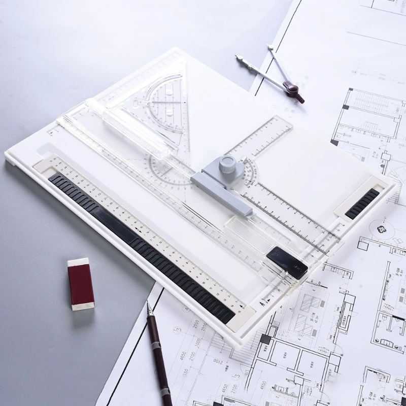 Multifunctional Drawing Board Table with Clear Rule Parallel Measuring System