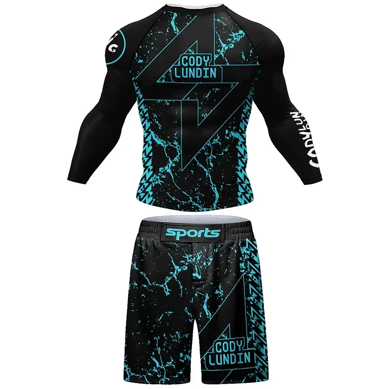 Abbigliamento da palestra Uomo Tuta da boxe MMA BJJ Muay Thai Jiu Jitsu Compressione Tuta sportiva Allenamento Fitness Corsa Abbigliamento sportivo