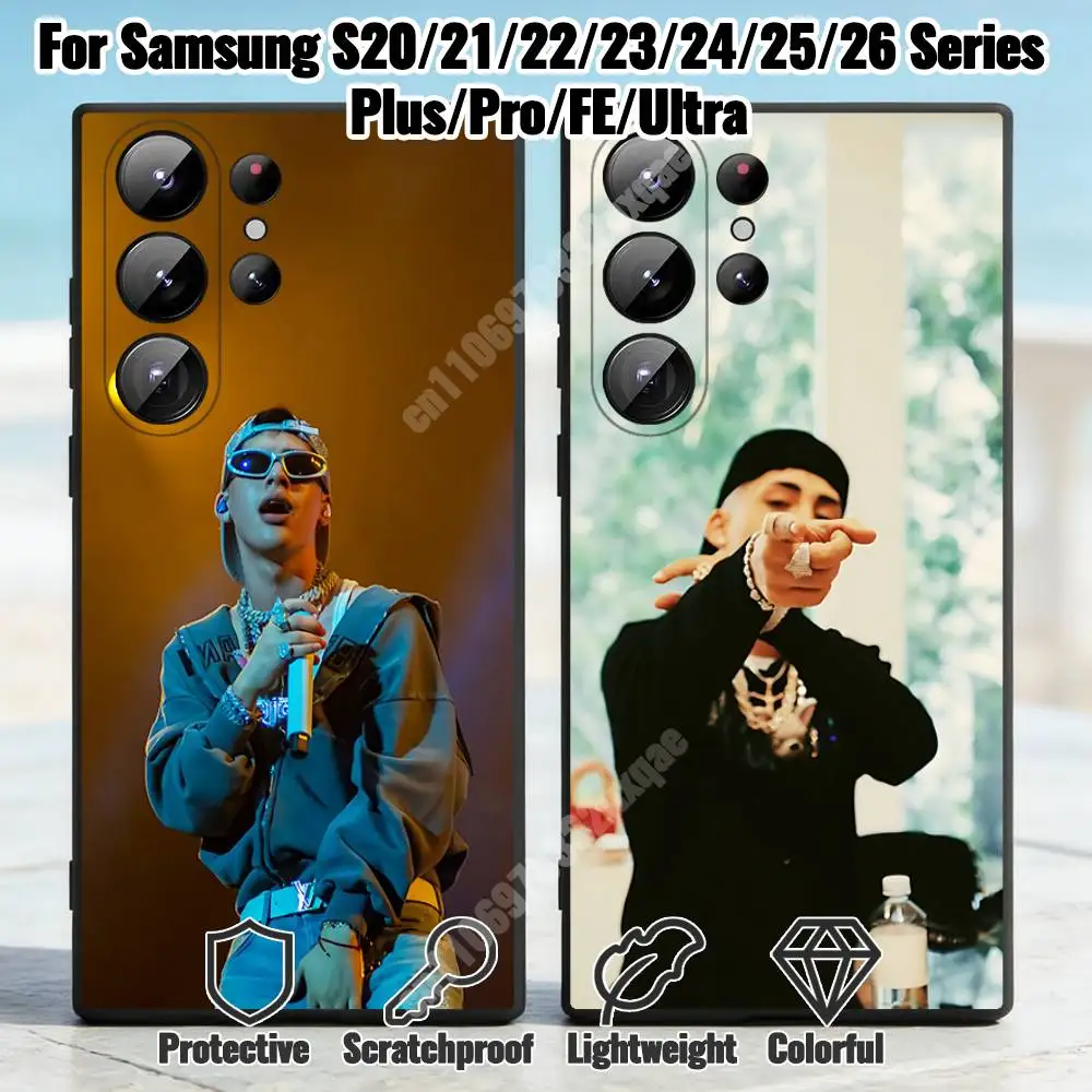 C-Cris MJ Las Filtradas Phone Case for Samsung Galaxy S30 26 25 S24 23 22 S21 20 Ultra Plus FE Lite Shockproof Silicone Cover