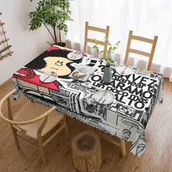 Rectangular Mafalda Cartoon Table Cloth Waterproof Tablecloth Outdoor 45