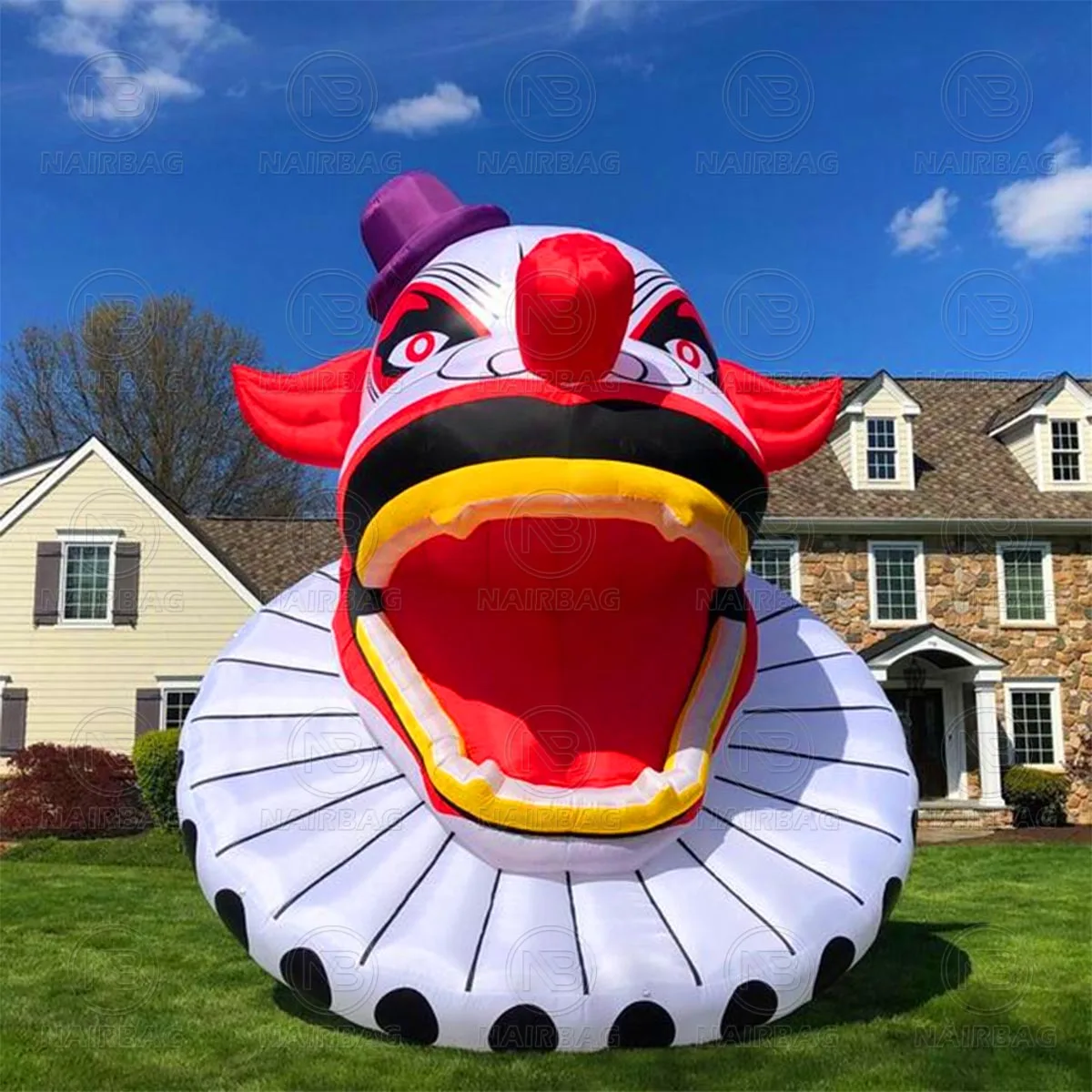 

Inflatable Clown Head Decoration With Led Lights Scary Giant Inflatable Clown Mask Ghost Head For Hanging Party Decor