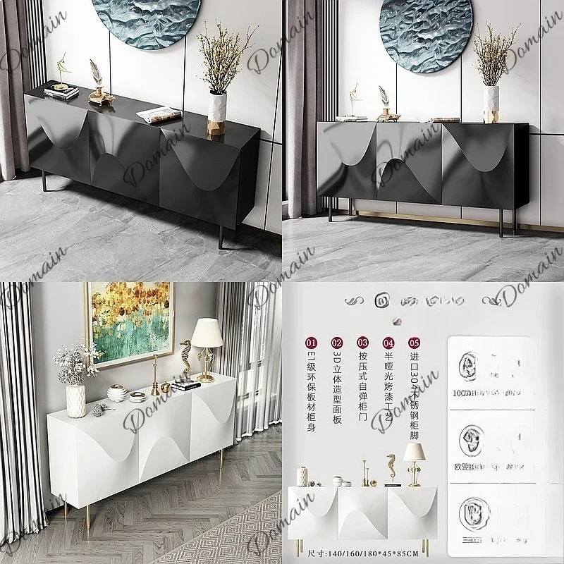 N80 Modern Light Luxury Solid Wood Entryway Shoe Cabinet Room Divider Sideboard Storage Buffet for Living Room