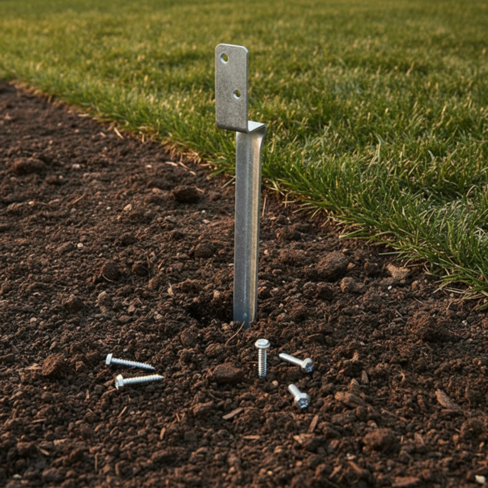 

4 Pieces Z-Shaped Ground Anchor Galvanized Swing Set Anchor with Screws Stake No-Concrete Hardware Outdoor for DIYers, Backyard
