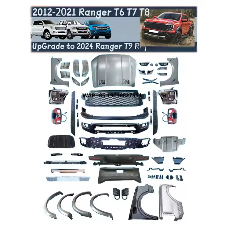 

Pickup 4x4 Exterior Accessories Front Bumper Upgrade Body Kit Facelift Kit Fit for Ranger T6 T7 T8 to T9 2023 Ranger Raptor