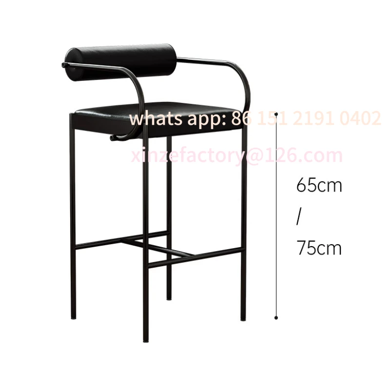 

Customizable Scandinavian Bar Stool Industrial Chic Counter Height Stool with Backrest Modern Minimalist Kitchen Island Stool fo