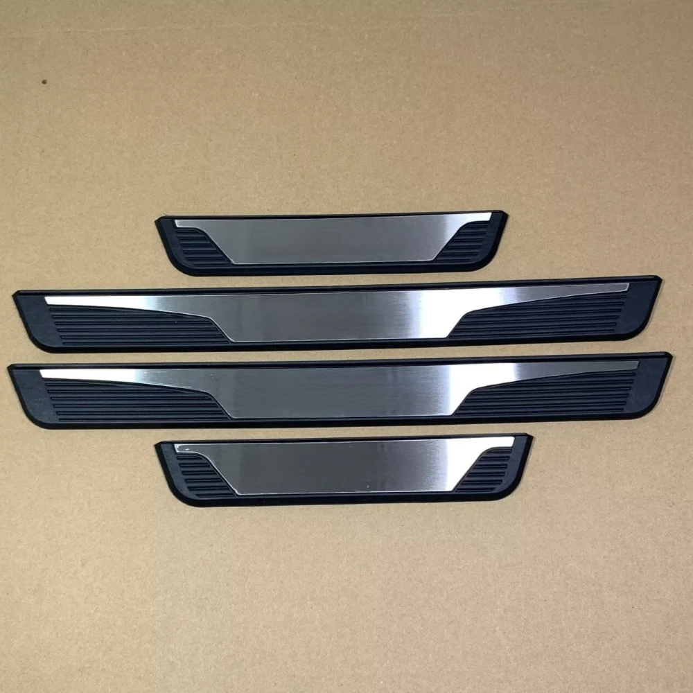 For Toyota BZ4X 2026 2025 2024 2023 2022 Car Door Sill Plate 3D Stainless Steel ABS Cover Interior Sticker Auto Accessories Part