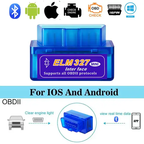 ミニ ELM327 V2.1 OBD2 スキャナコードリーダー Bluetooth 車診断ツール Android/IOS 自動車故障検出器