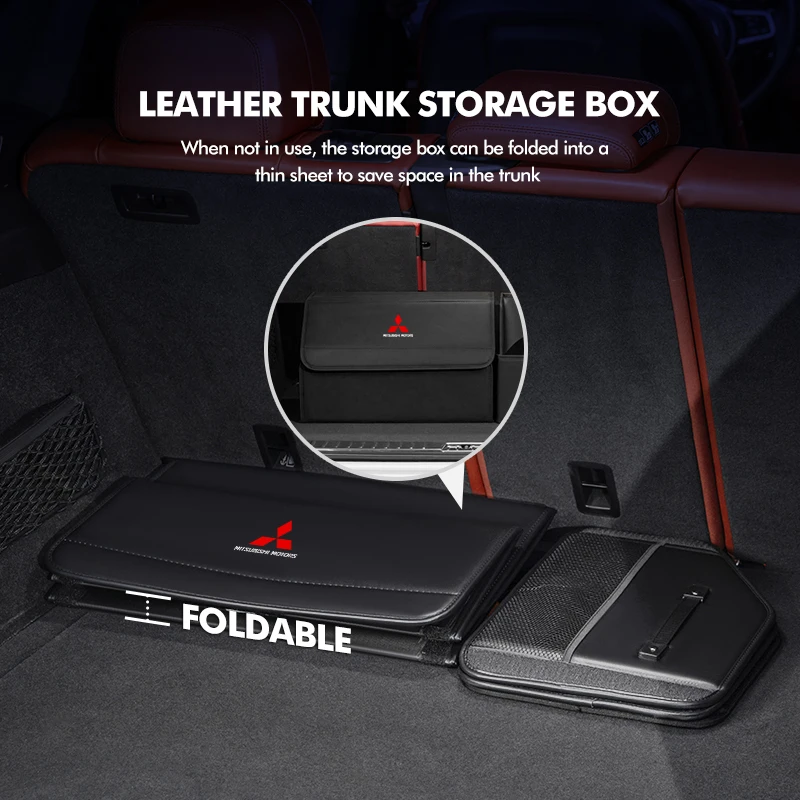 Car Trunk Organizer Folding Storage Stowing Box Accessory For Mitsubishi Outlander Lancer L200 ASX Pajero Grandis Eclipse