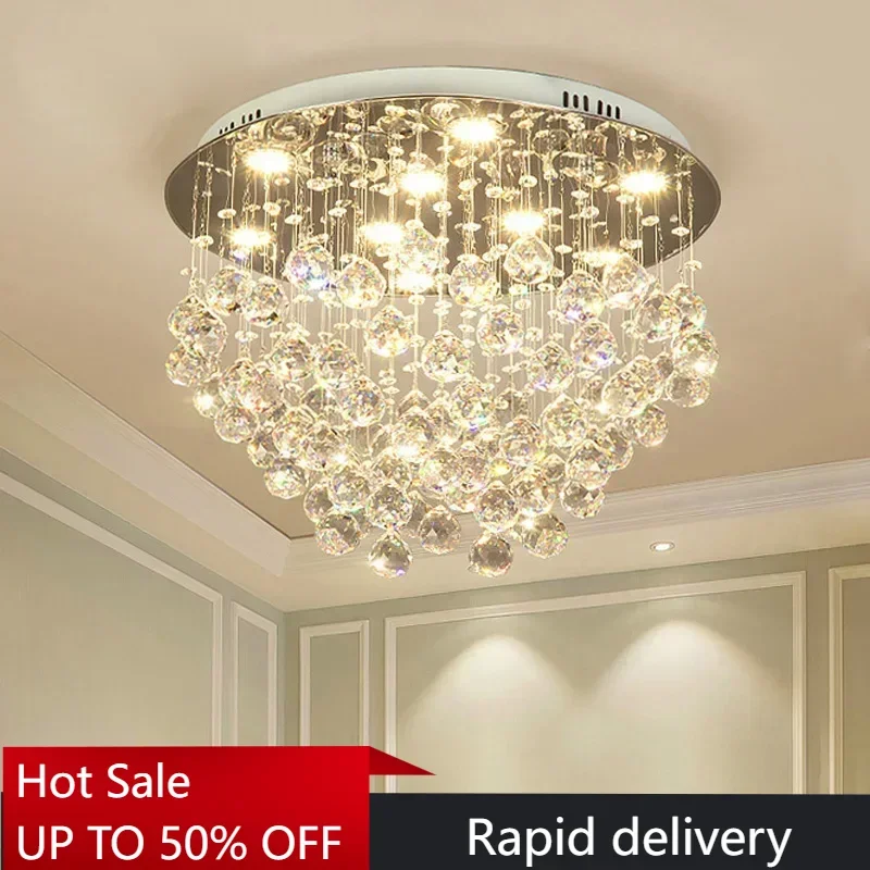 

Modern Luxury Design Crystal Balls LED Ceiling Chandelier Adjustable Lighting for Living Dining Room Home Decor Light Fixture