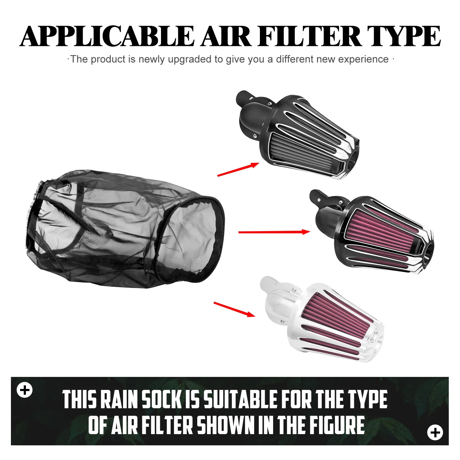 Air Filter Rain Sock Motorcycle Waterproof Rain Cover Cleaner Protector For Harley Touring Street Glide Sportster XL1200 Fat Boy