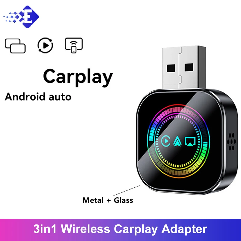 

2025 New Wireless Car Carplay For Apple Or Android Phone Airplay Mirror Link 3in1 Wireless Carplay Adapter