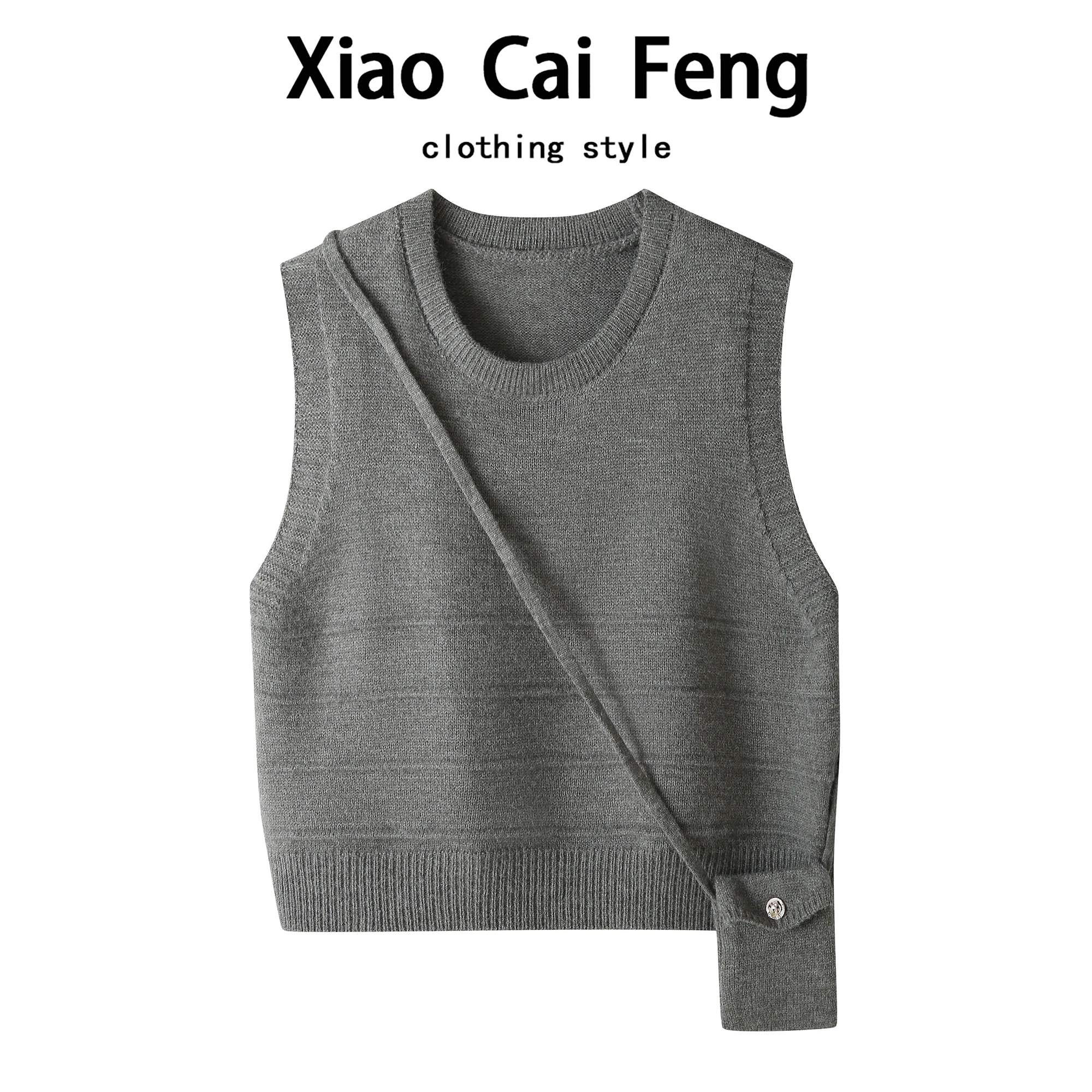 

Women's Knitted Svel Vest Casual Sle round Ne Warmth Assurance Faionable Crossbody Bag Autumn Winter Layering