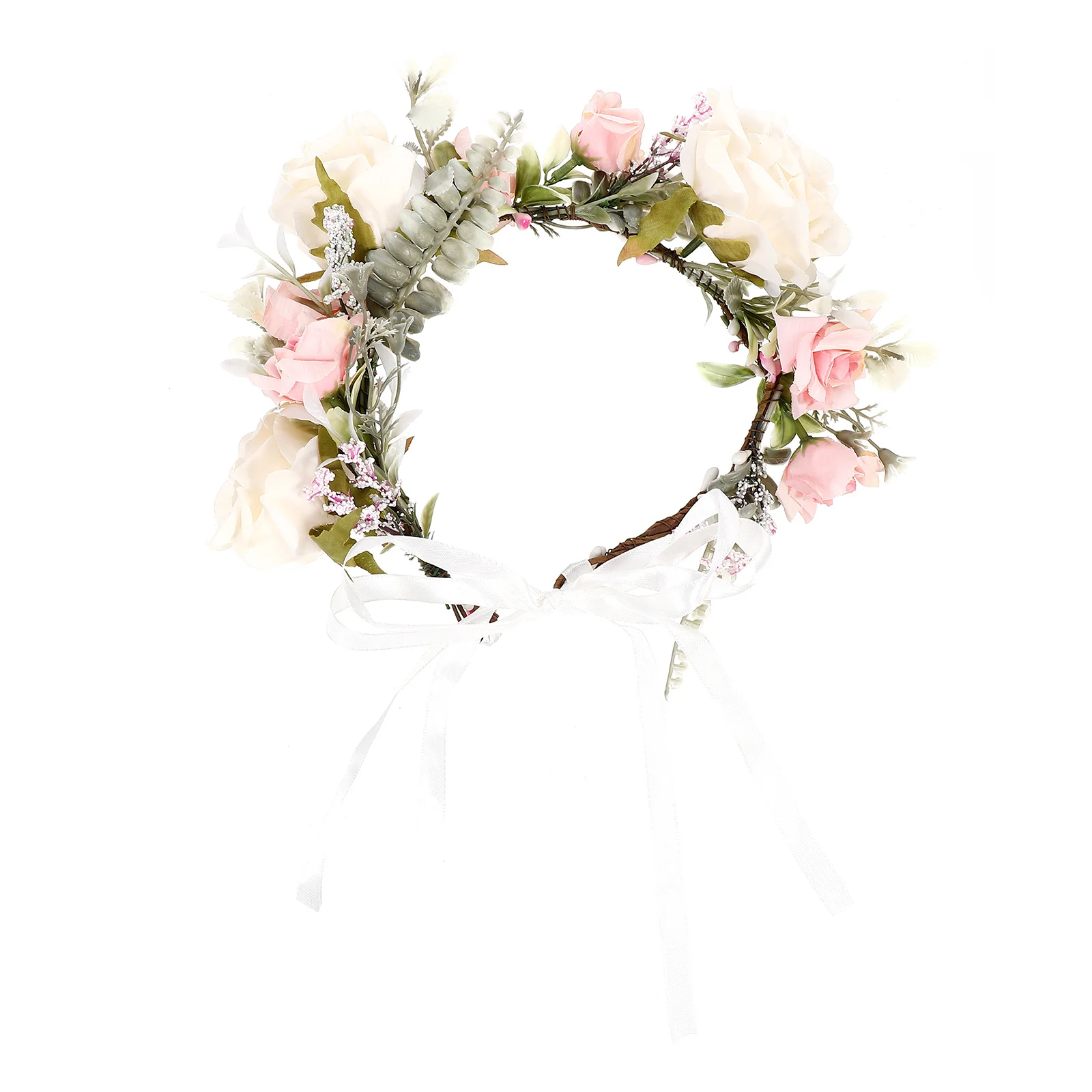 

Simulated Flower Hair Accessories Headbands Floral Headpiece Garland Rose Fabric Miss Wedding Headdress