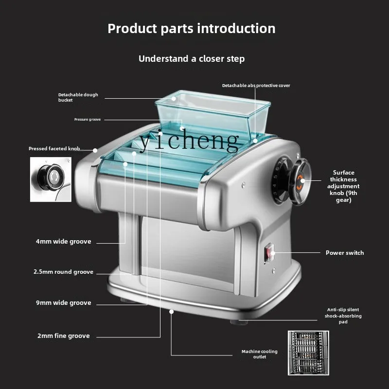 

XL1 Household Noodle Machine Automatic Noodle Press Multifunctional Water Dumpling Machine Stainless Steel