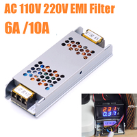 6A 10A AC 110V 220V EMI Filter 4-Stage Electromagnetic Interference Suppressor Power EMC Audio Amplifier Purifier computer