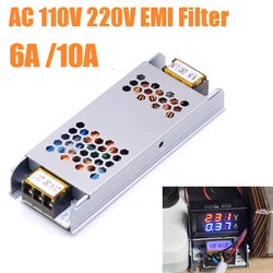 6A 10A AC 110V 220V EMI Filtresi 4 Aşamalı Elektromanyetik Parazit Bastırıcı Güç EMC ses amplifikatörü Arıtma bilgisayar