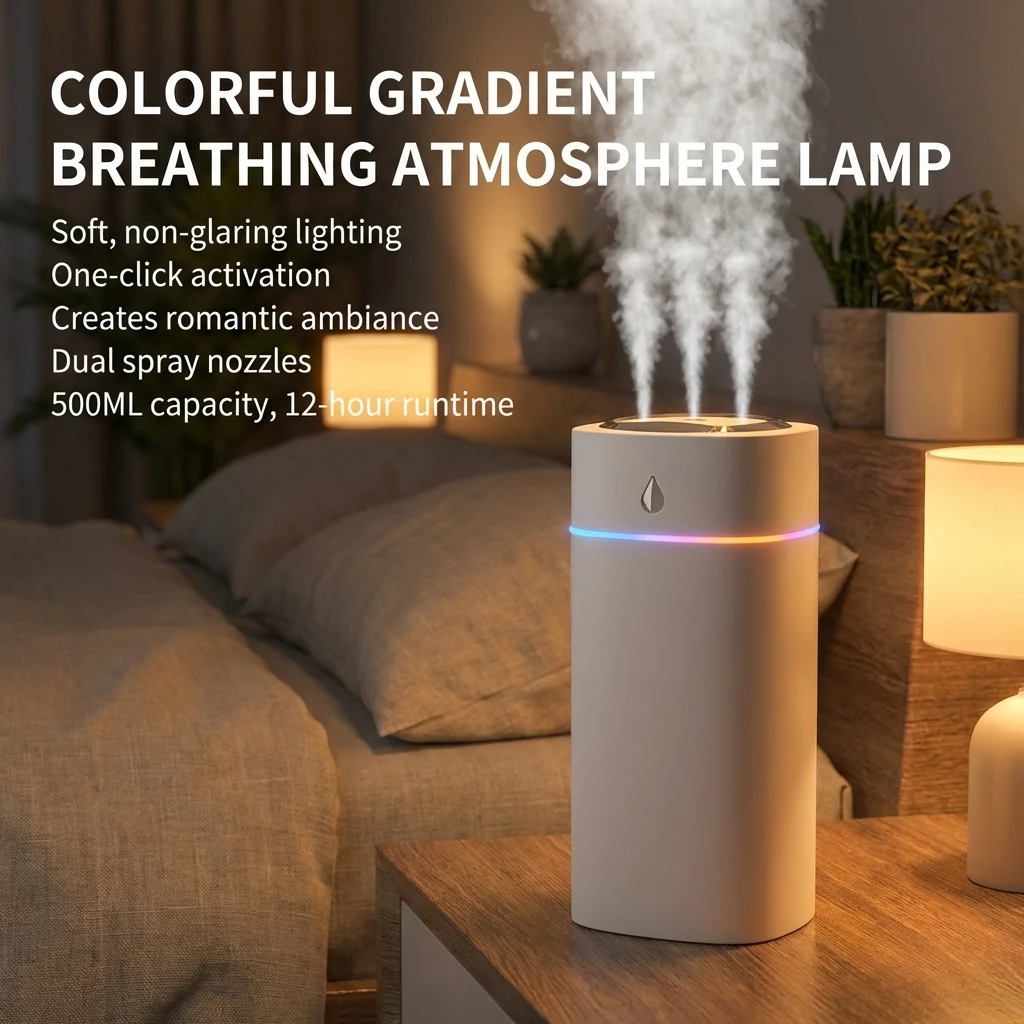 Three-Nozzle Water Drop Spray Humidifier Gentle Quick Space Moisturization for Home Office Decorative Air Moisturizer image 3