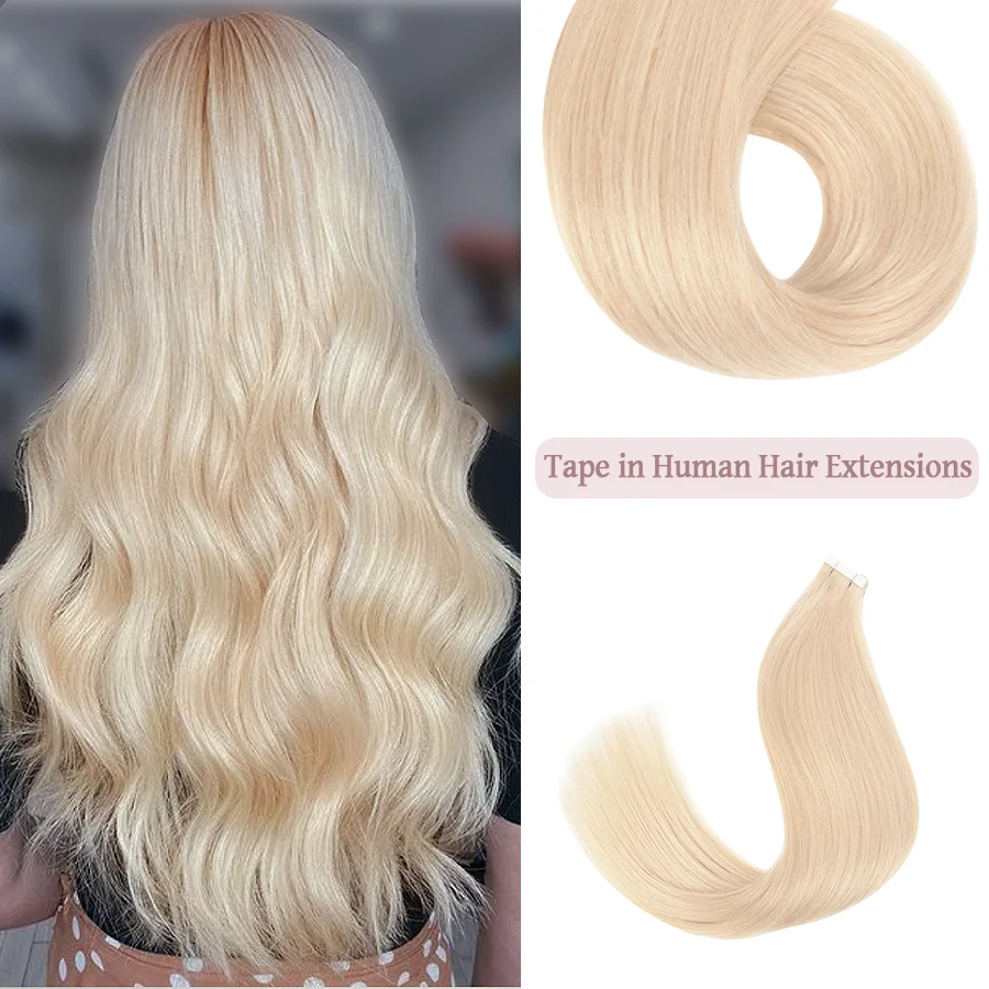 AW ruban naturel cheveux lissage Extensions de cheveux 100% vrais cheveux sans couture Invisible peau trame liaison Extensions de cheveux 5 pièces