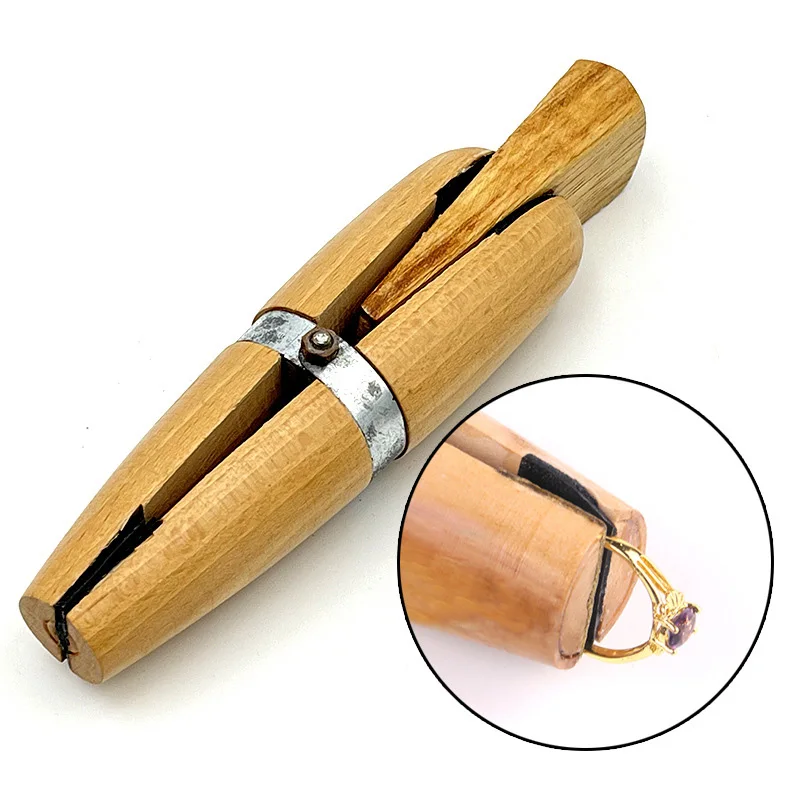 Ring Clamp Diy Jewelry Making Tools Jewelers Holder Engraving Tool Ring Fixing Fixture Tweezers Black Plastic or Wood