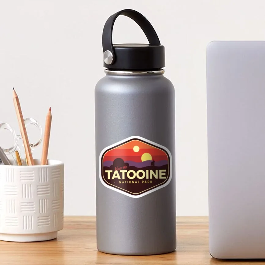 Tatooine National Park  5PCS Stickers for Kid Decor  Water Bottles Bumper Luggage Laptop Art Decorations Print Wall Cartoon