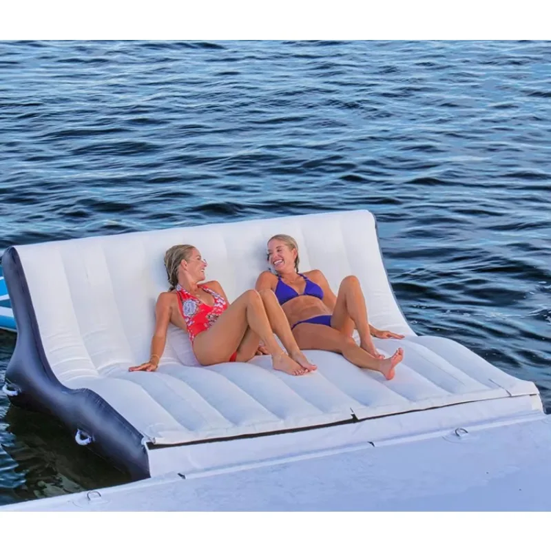 220 X 209 X 95 cm Floating Inflatable Water Sports Large PVC Water Couch 0.9mm PVC Inflatable Water Sofa
