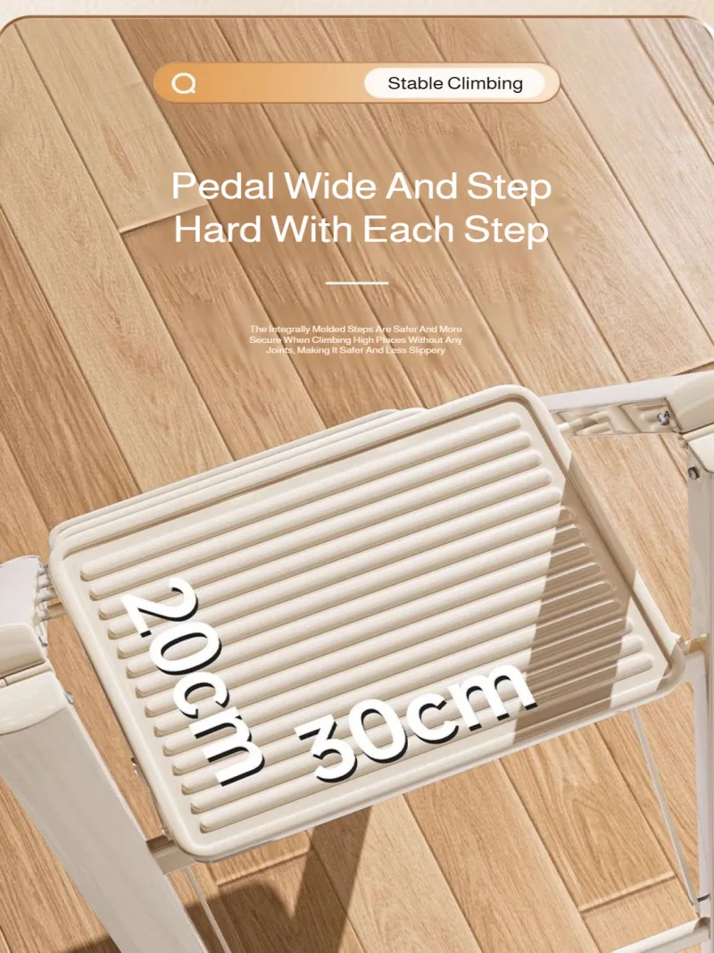 Multifunctional Thickened Folding Ladder 3or4 Step Home Telescopic Herringbone Ladder Portable Footstool with Anti-slip Pedals