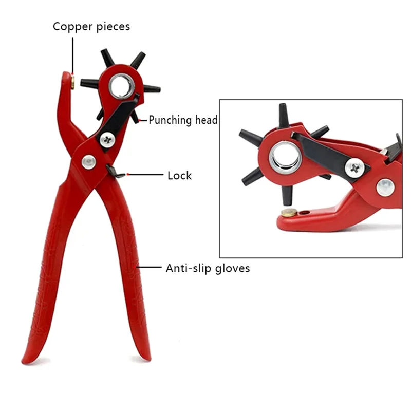 Pinza per punzonatrice per cintura in pelle da cucire Morsetto per gancio 2/2.5/3/3.5/4/4.5MM Dimensioni punzonatrice per punzonatura Pinza per punzonatura Strumento-[Qahk]