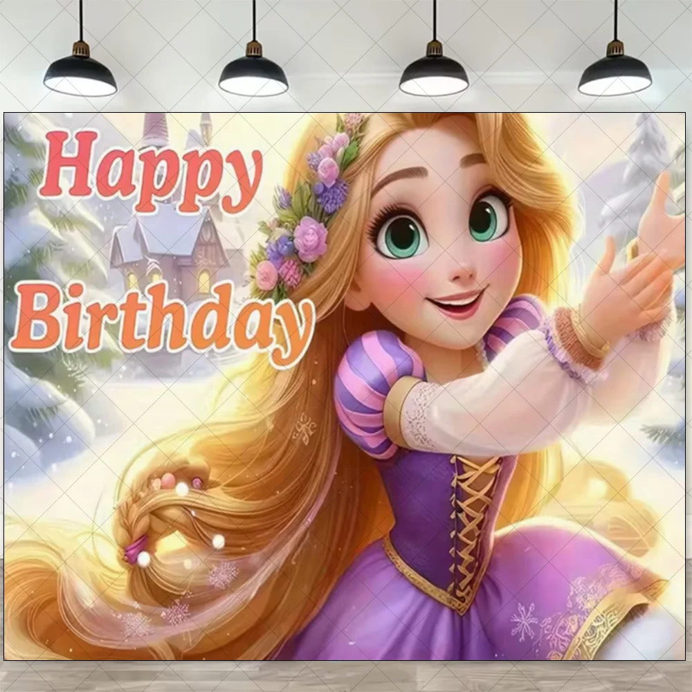 Cartoon Tangled Rapunzel Thema Geburtstag Party Dekorationen Hintergrund Einweg Geschirr Luftballons Baby Dusche Banner Kinder Geschenk