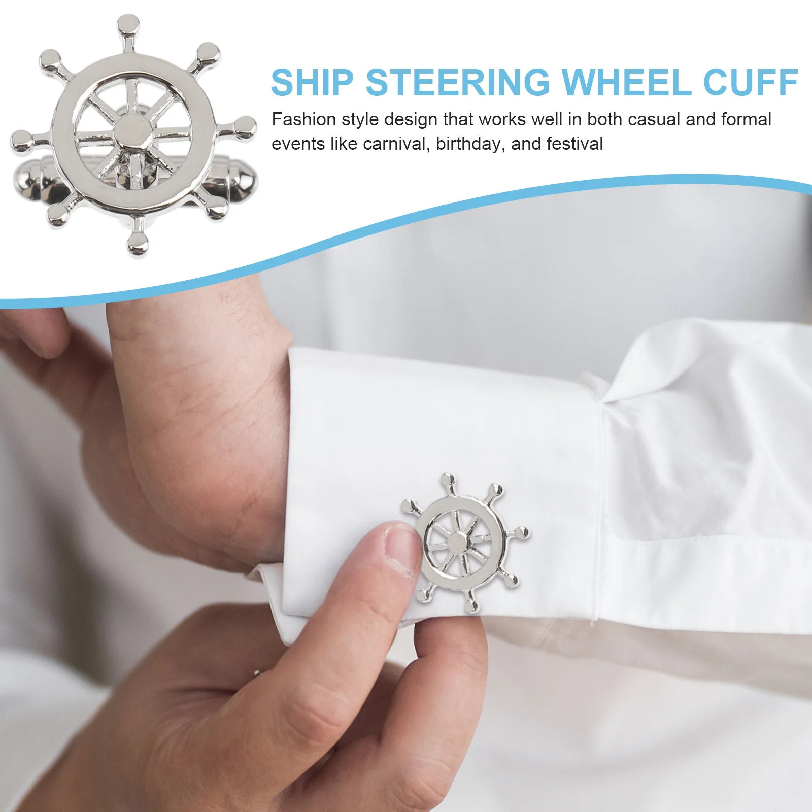 

1Pair Ship Steering Wheel Cufflinks Creative Design High Quality Copper Shirt Fasteners For Men Fashion Clothing Accessories