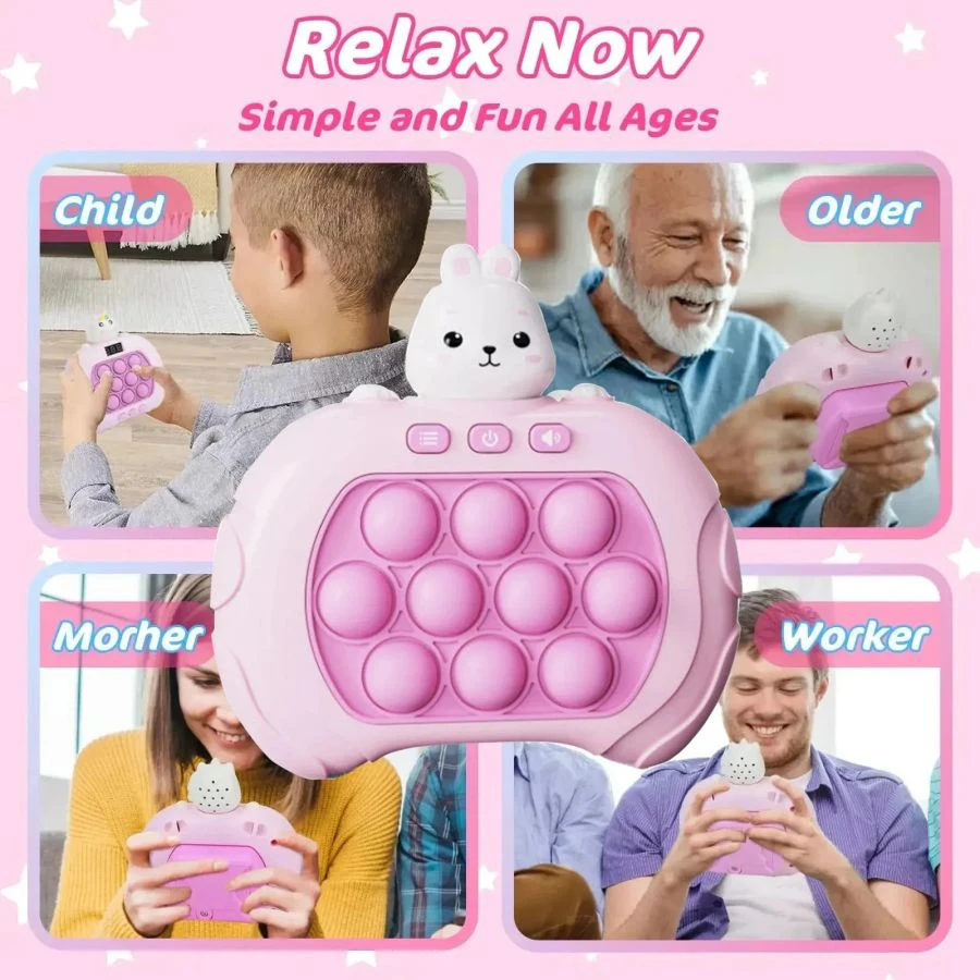 1pcs Electronic Quick Push Bubble Fidget Game Handle Toys Boys Girls Anti-Stress Toys with LED Game Machine Relieve Stress Toys