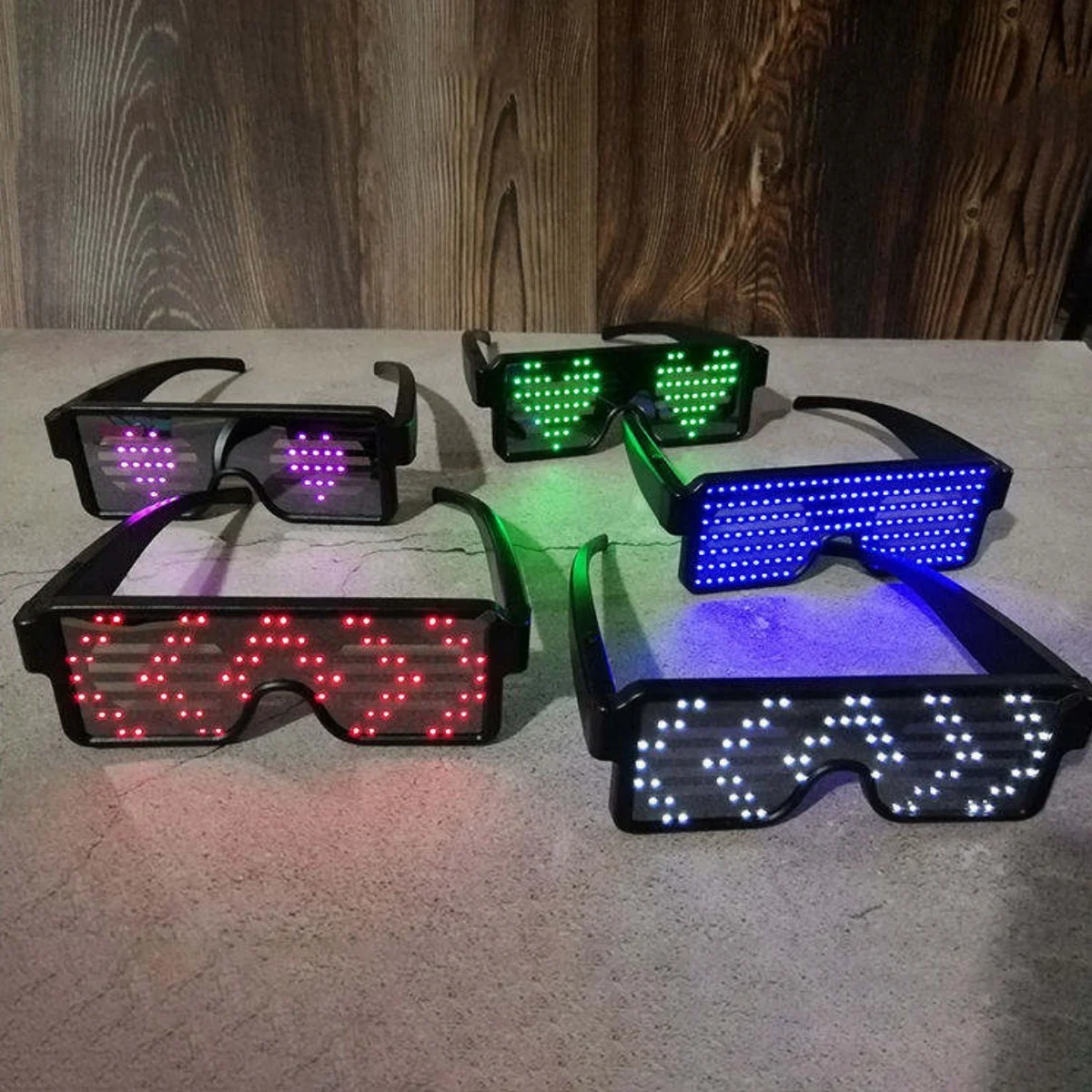 

Многоязычные USB-очки для вечеринок с LED-подсветкой, светящиеся мигающие очки с дисплеем, светящиеся очки для концертов и Рождества
