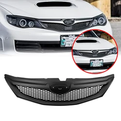 Front Grille Grill For Subaru Impreza 10TH WRX STi Hatchback 2008-11 Carbon Fiber Look/Gloss/Matte Black Upper Bumper Hood Mesh