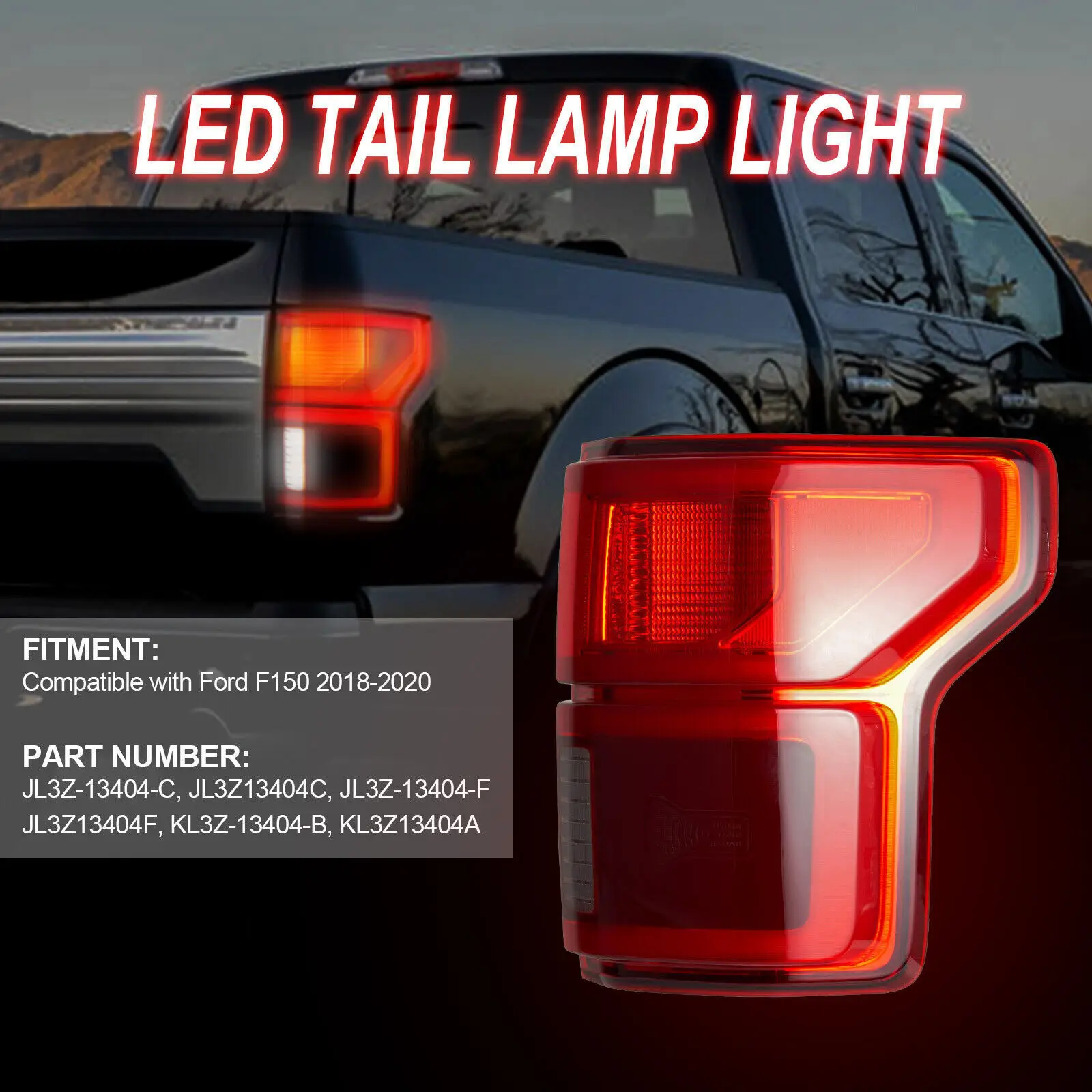 Ford F-150 F150 2018-2020 W/Blind Spot Right Side LED Rear Tail Light Brake For