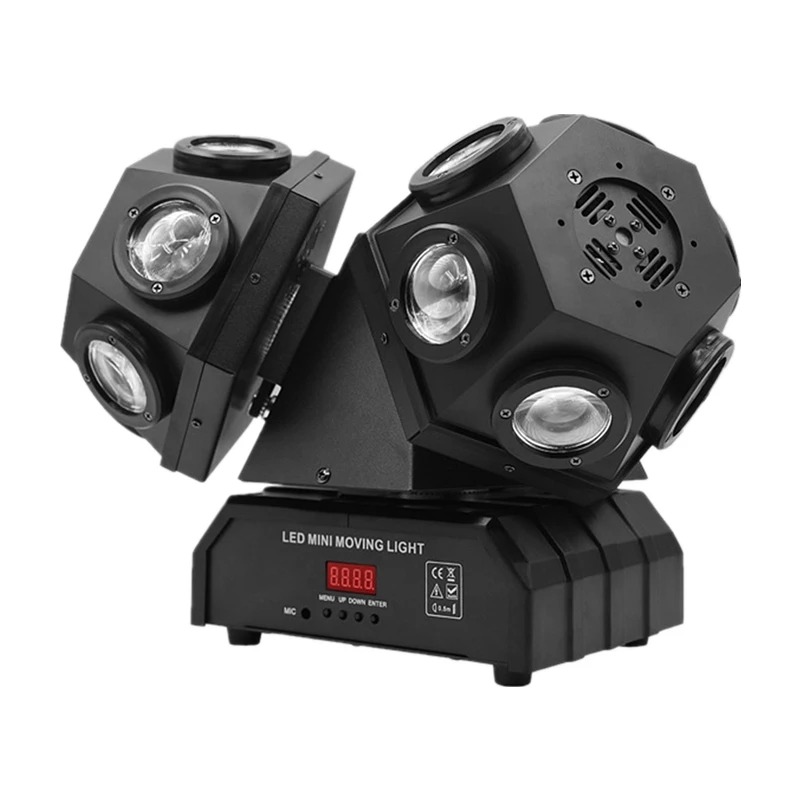 RGBW LED Moving Head Light, 3 Cabeças Feixe com Laser RGB, Palco Iluminação Projetor, DMX DJ Disco Bar Luzes Do Partido, 4in 1, 18x10W