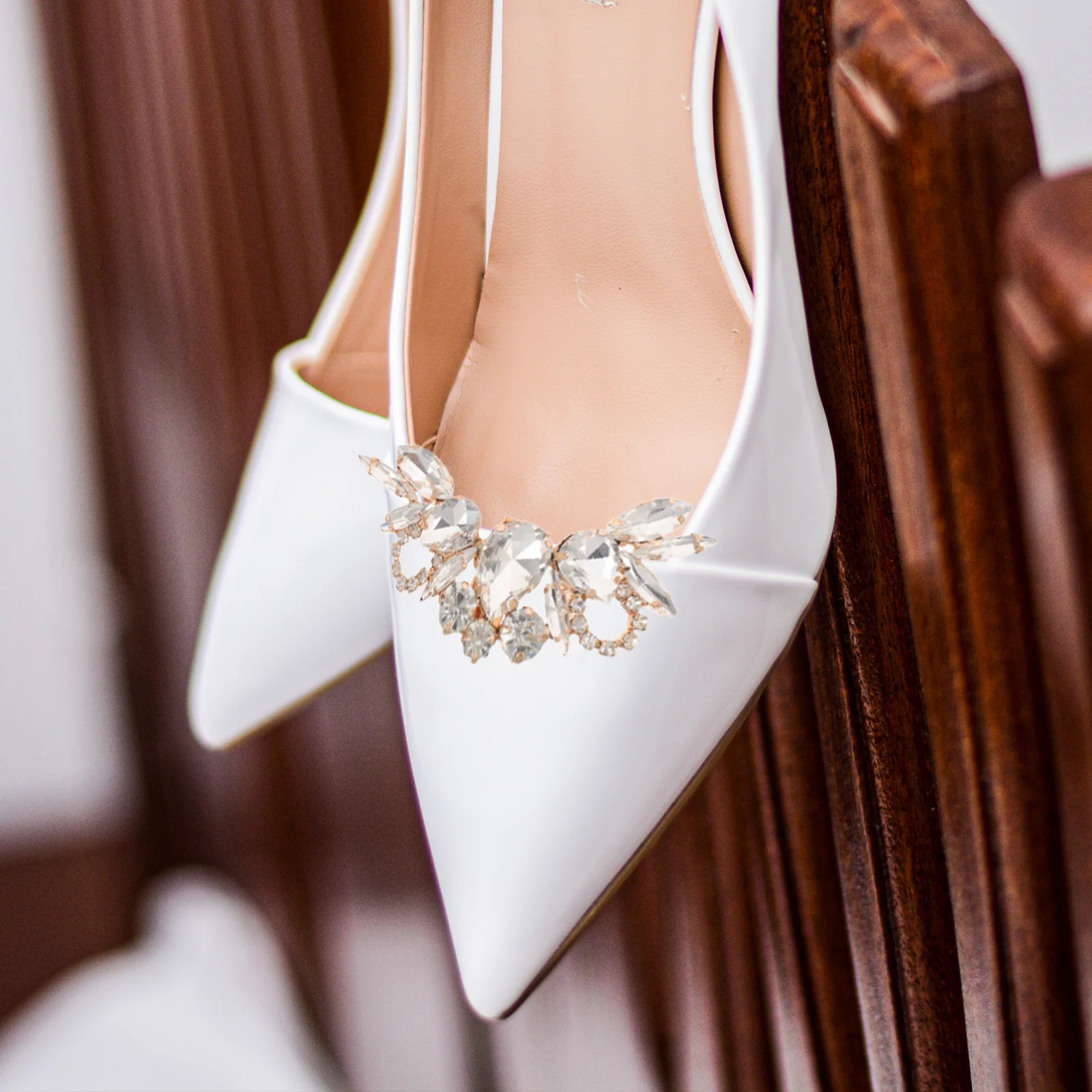 

2 Pcs High Heels Buckles Clips Removable Diy Buttons Craft Bridal Metal Crystal Shoe Embellishment Charms Rhinestone Wedding