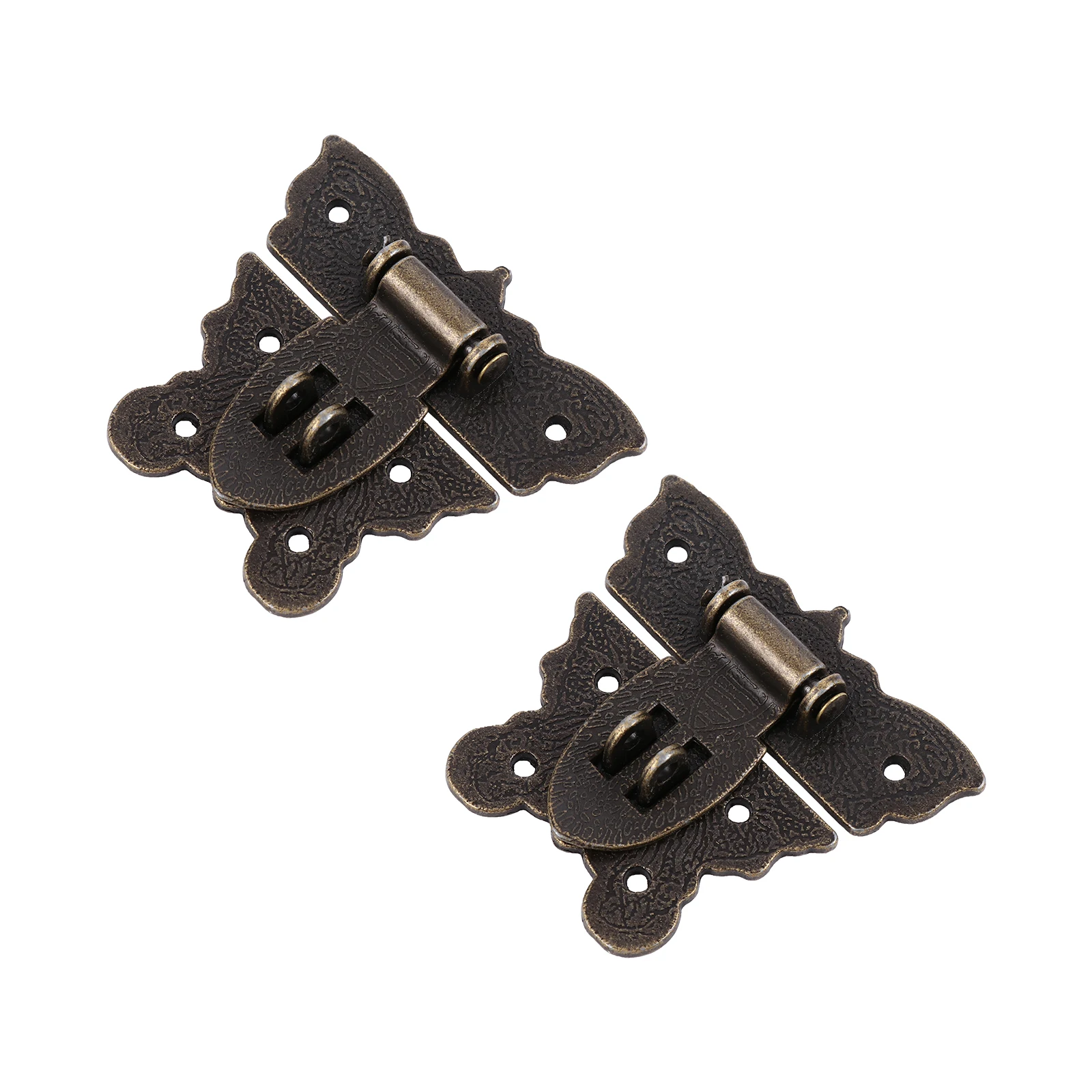 2 قطعة قفل مشبك الفراشة البرونزية الرجعية سبائك الزنك لصندوق مجوهرات خمر علبة خشبية خزانة الصدر الأجهزة التبعي