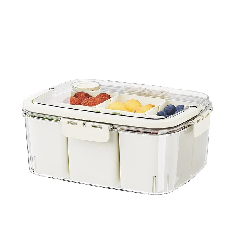 Grid crisper sealed food grade bento box portable outdoor camping picnic fruit storage refrigerator