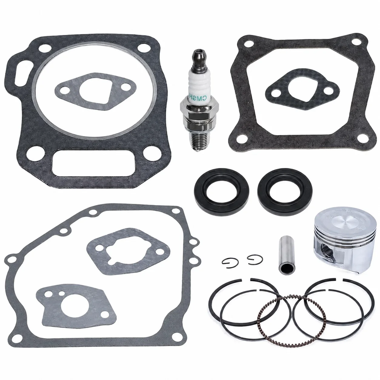 68mm Piston Kit Full Gasket Set Spark Plug for Honda GX160 GX200 168F 5.5Hp 6.5Hp 4-Stroke Engine Replaces 91201-Z0T-801