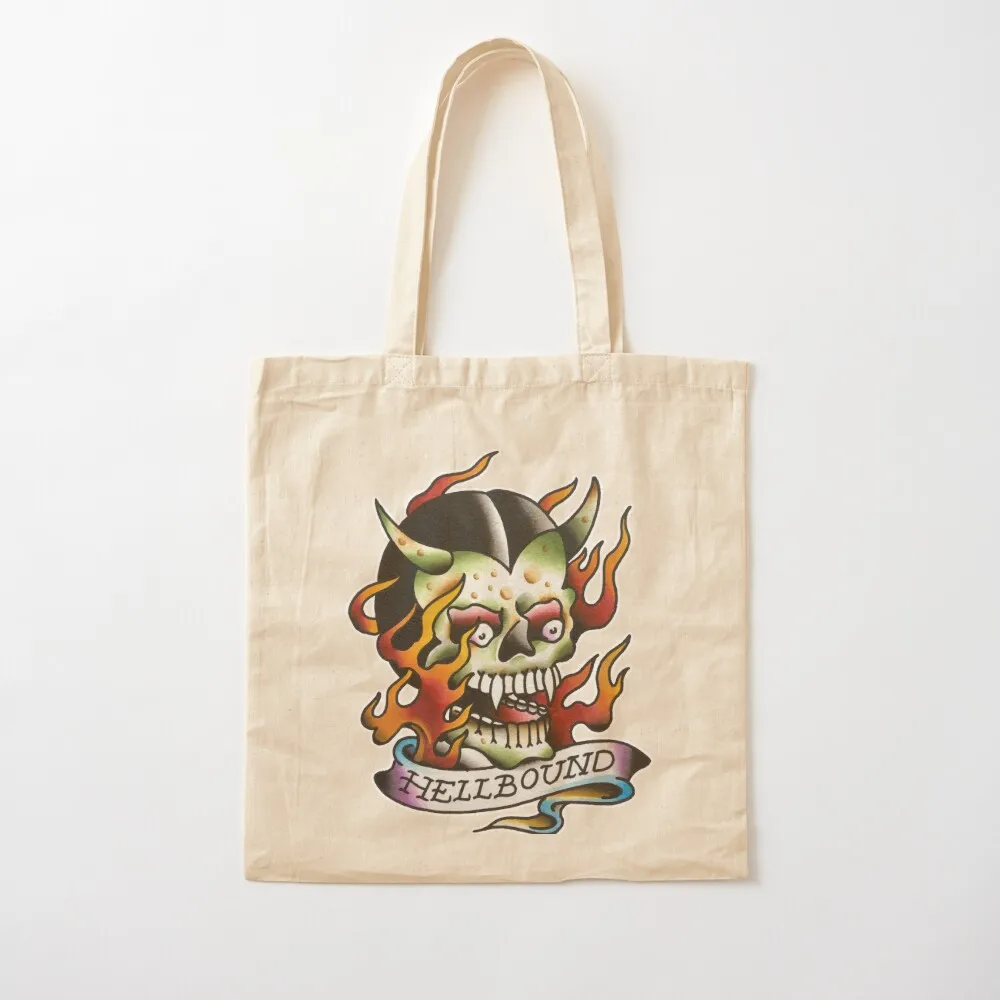 Traditional Hellbound Devil Tattoo Design Tote Bag Candy bags tote bag men hand bag Lady