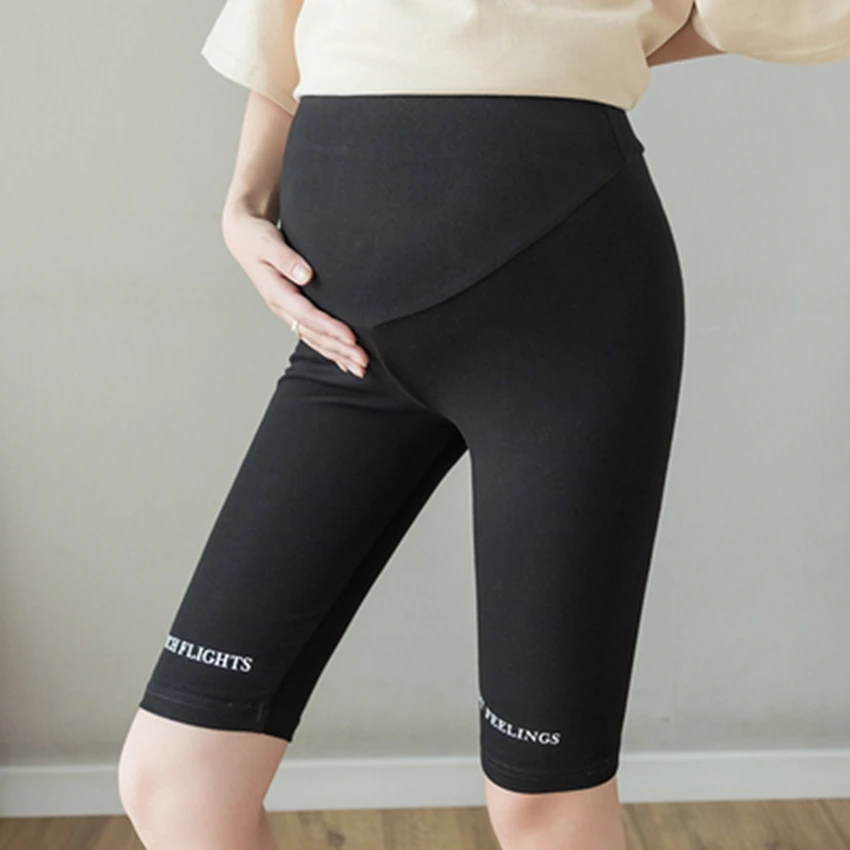 Pregnant Women Summer New Cotton Leggings Fashion All-match Five-point Pants Printing Shorts Casual Belly Support Safety Pants