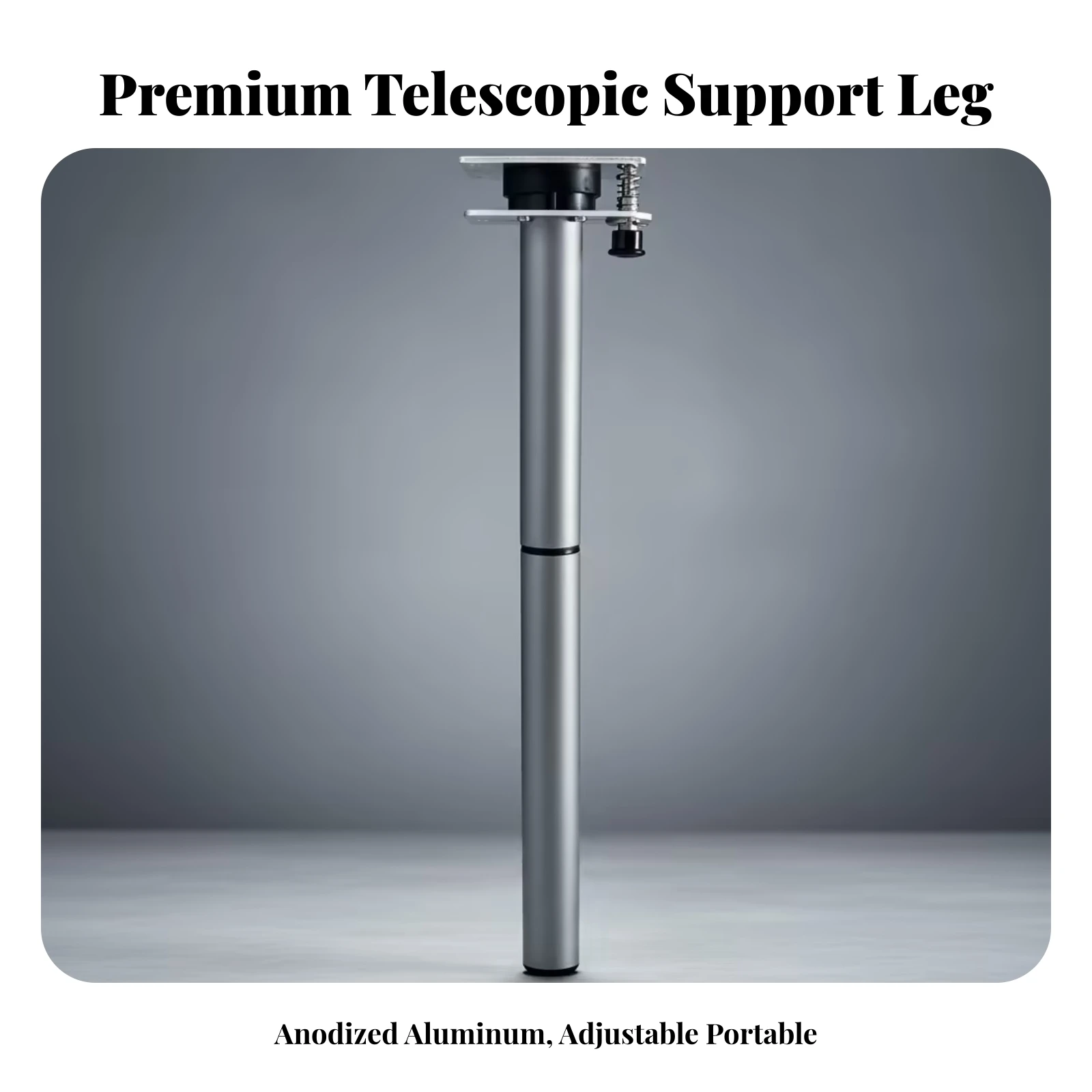 RV Table Leg Corrosion Resistant Table Leg with Mounting Plate Support Tube with Locking Mechanism Heavy Duty Hardware